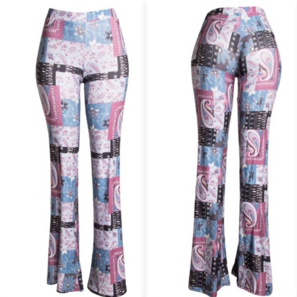 Floral Paisley Patch Bell Bottoms